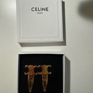 Celine Gold Hair clips set of two